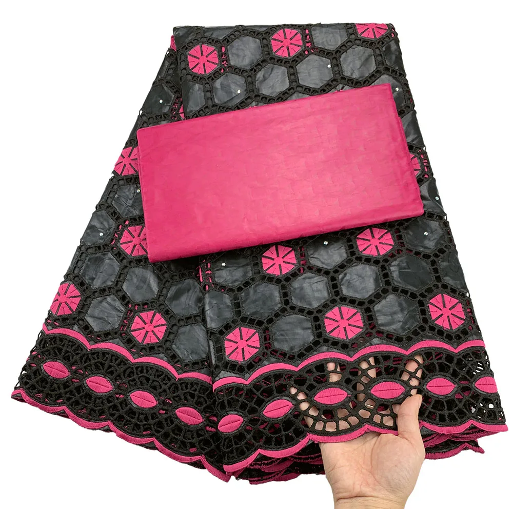 

2.5+2.5yard/set african fabric fuchsia bazin riche fabric atiku fabric for women basin riche fabric brocade jacquard fabric