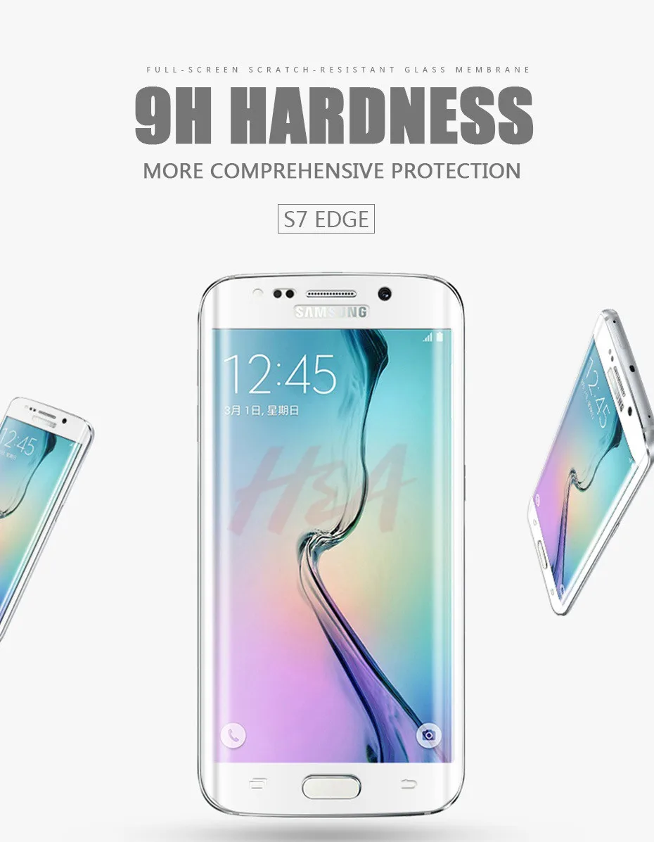 H& A 5D закругленные края полное покрытие Защитное стекло для samsung Galaxy S7 S6 Edge закаленное защитное стекло для экрана S7 Edge