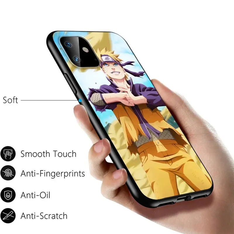 

Naruto Animation For Apple iPhone 12 11 Pro Max mini XS Max XR X 8 7 6 6S Plus 5S SE 2020 Soft Black Phone Case