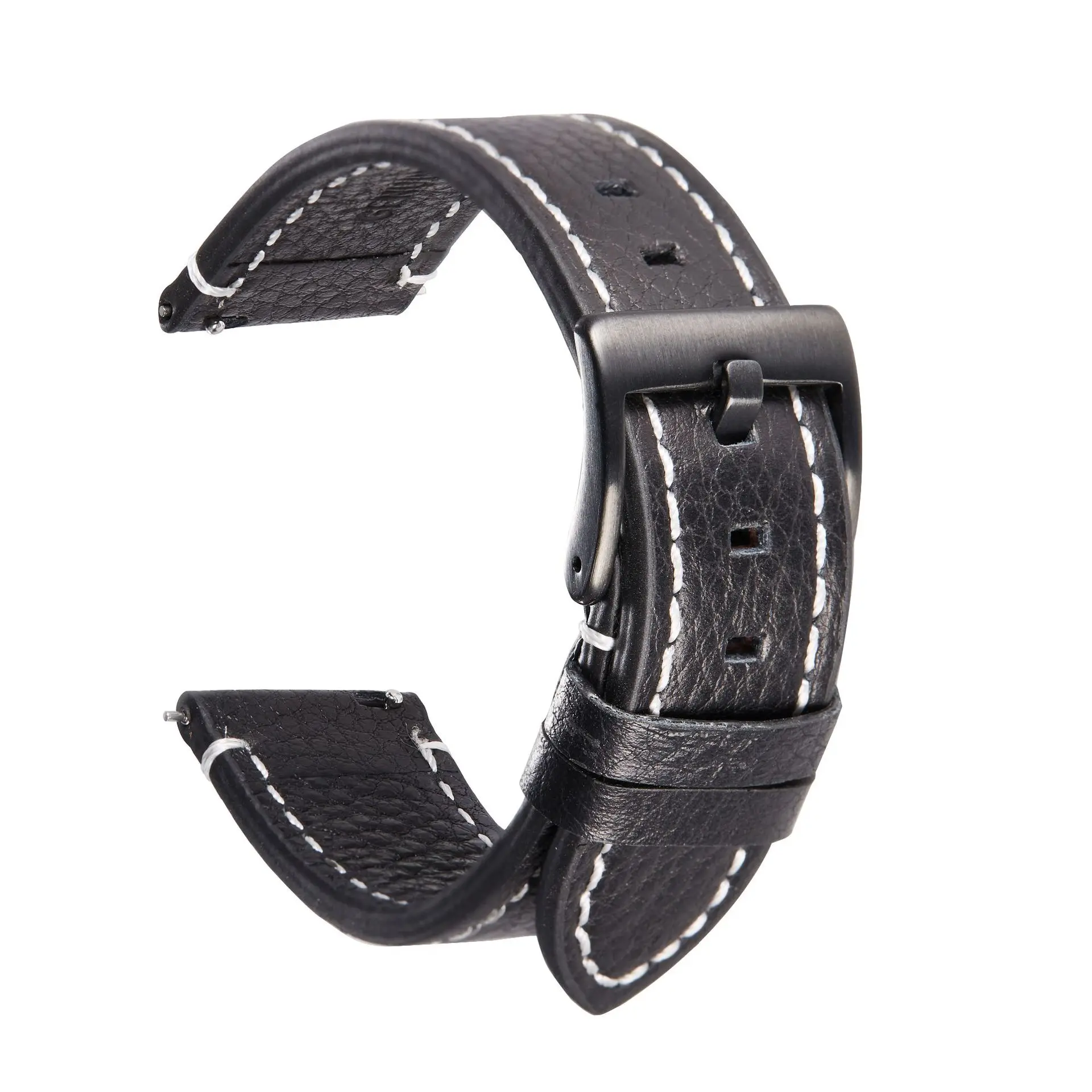 

Quick Release Leather Watchband Italian Genuine Leather Black Brown Black Man Women Handmade Wrist Watch Band Strap Metal Buckle