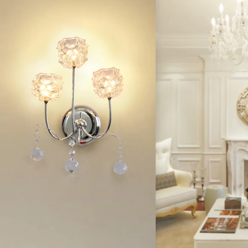 Настенный светильник на стену номера отеля стеклянный хрустальный бра для