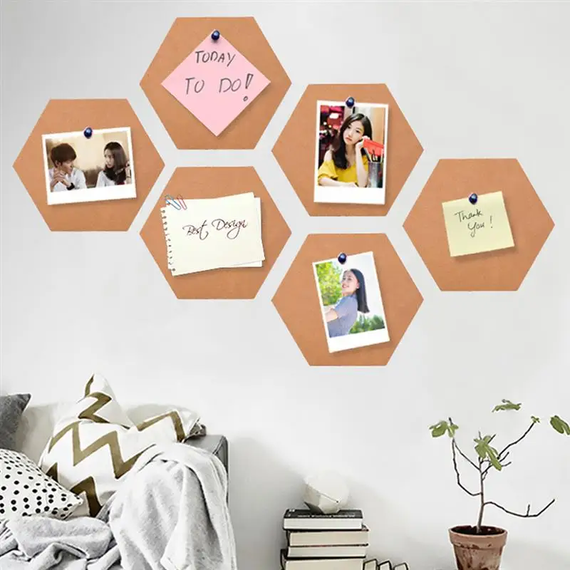 10 шт. практическая доска объявлений пробковые доски шестигранные