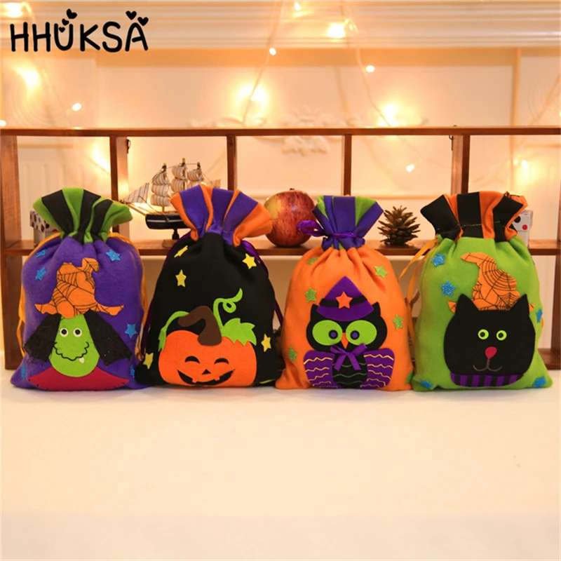 

1Pc Halloween Decoration Candy Bag Pumpkin Witch Owl Black Cat Children Gift Bag Party Home Decor Accessories Halloween