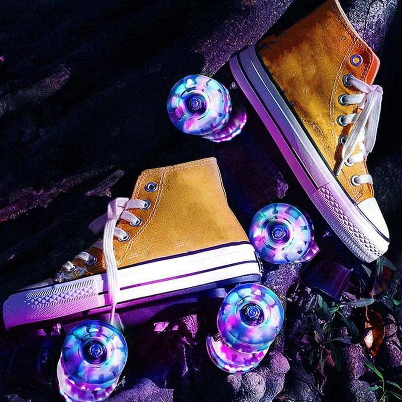 

Roller Skate Wheels Luminous Light Up, 8 Pack with Bearings - for Double Row Skating and Skateboard 32mm x 58mm