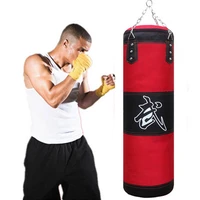 empty boxing punching bag hanging kick sandbag boxing training fight karate sandbag with wrist guard glove martial arts fighting
