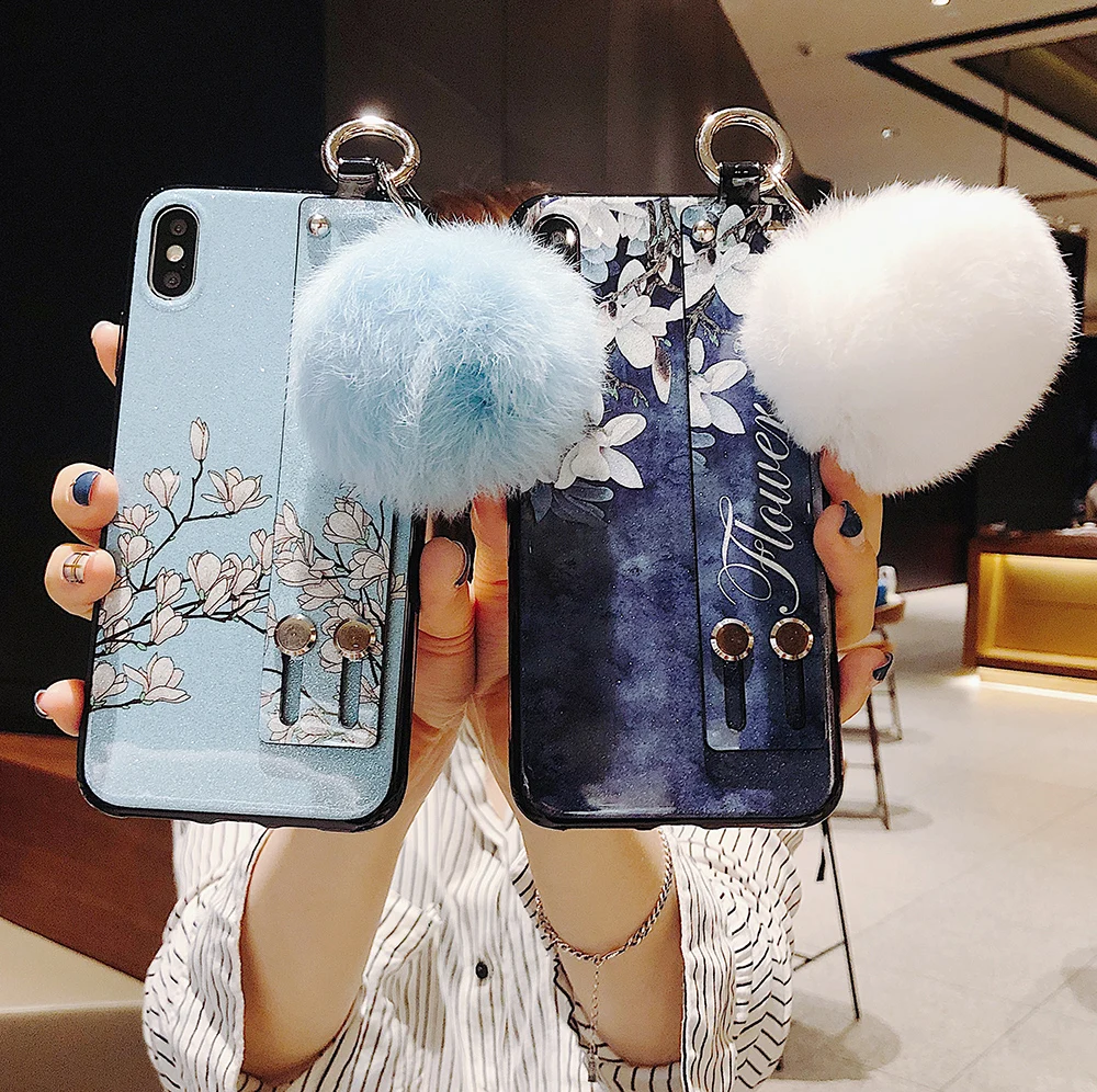 phone holder case for huawei mate 10 20 30 pro 20x 5g 8 9 pro 10 20 lite flower glitter soft tpu neck wrist strap lanyard case free global shipping