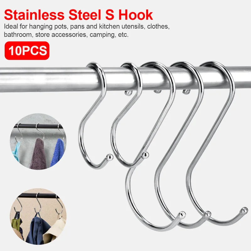 Набор бытовых крючков из нержавеющей стали для подвешивания S образная вешалка