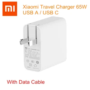 original xiaomi travel charger 65w usb c usb a quick charge output portable wall charger 100 240v for phone laptop notebook free global shipping