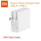 Оригинальное дорожное зарядное устройство Xiaomi 65 Вт USB C  USB A, быстрая зарядка, портативное настенное зарядное устройство 100-240 В для телефона, ноутбука, ноутбука