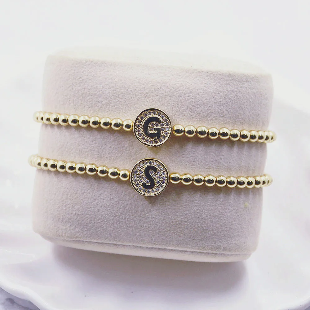 Браслет с бусинами и буквами для мужчин женщин Ювелирное Украшение из