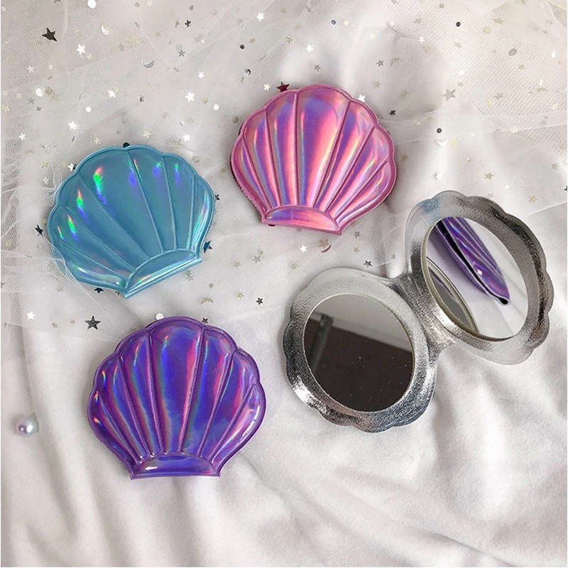 W &amp G зеркало для макияжа в форме морской ракушки портативное складное лазерное