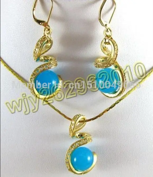 Горячая Распродажа good &gt&gt&gt&gt набор красивых ювелирных украшений с голубыми