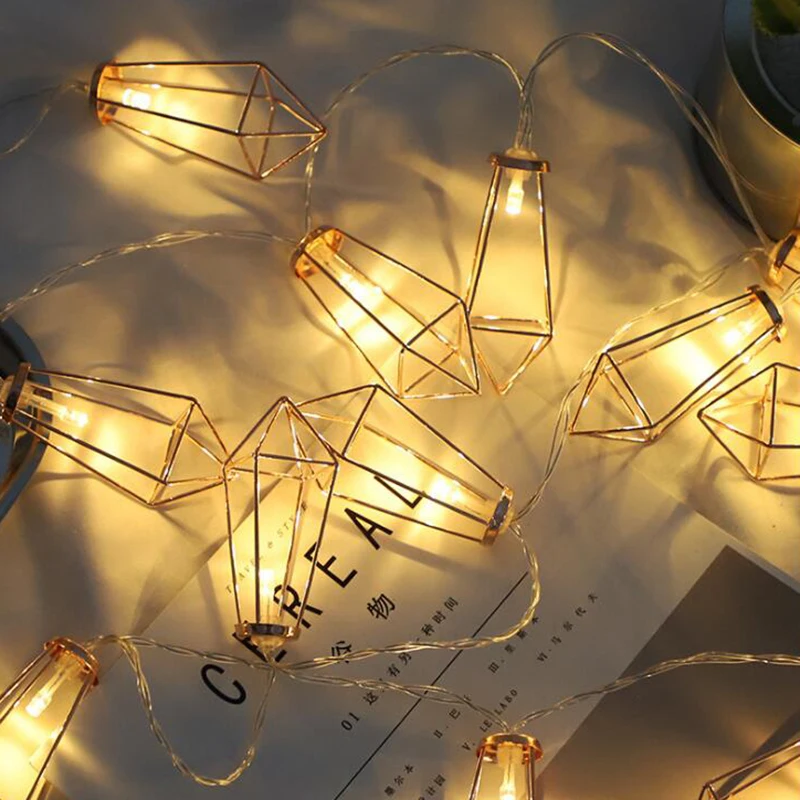 Светодиодная гирлянда 3 м 20 светодиодов в форме капли розовое золото