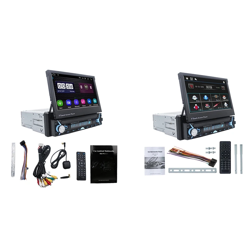 

7Inch Car Multimedia Player 1 Din Android 10.0 Car Radio Player BT FM USB Navigation Retractable Screen