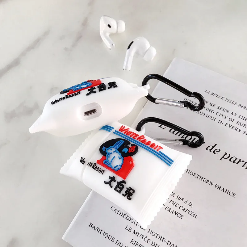 Роскошные Наушники Bluetooth для Apple Airpods Pro 3 защитный чехол 3D большой белый кролик