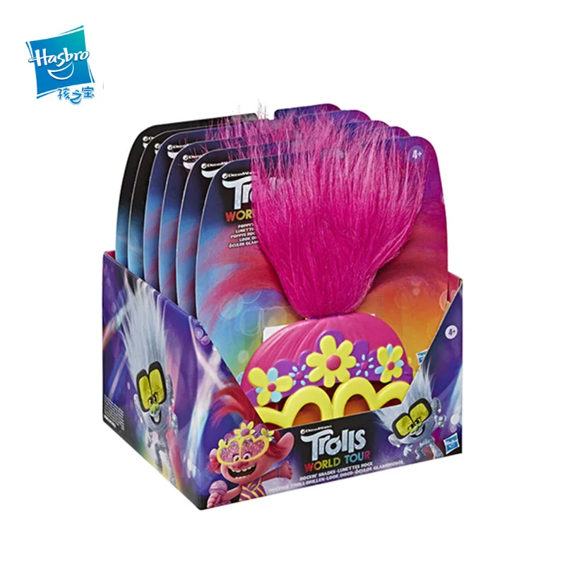 

Hasbro Trolls World Tour TROLLS 2 косплей, парик из волос Поппи из мультфильма, блестящие детские игрушки, вечерние аксессуары для косплея