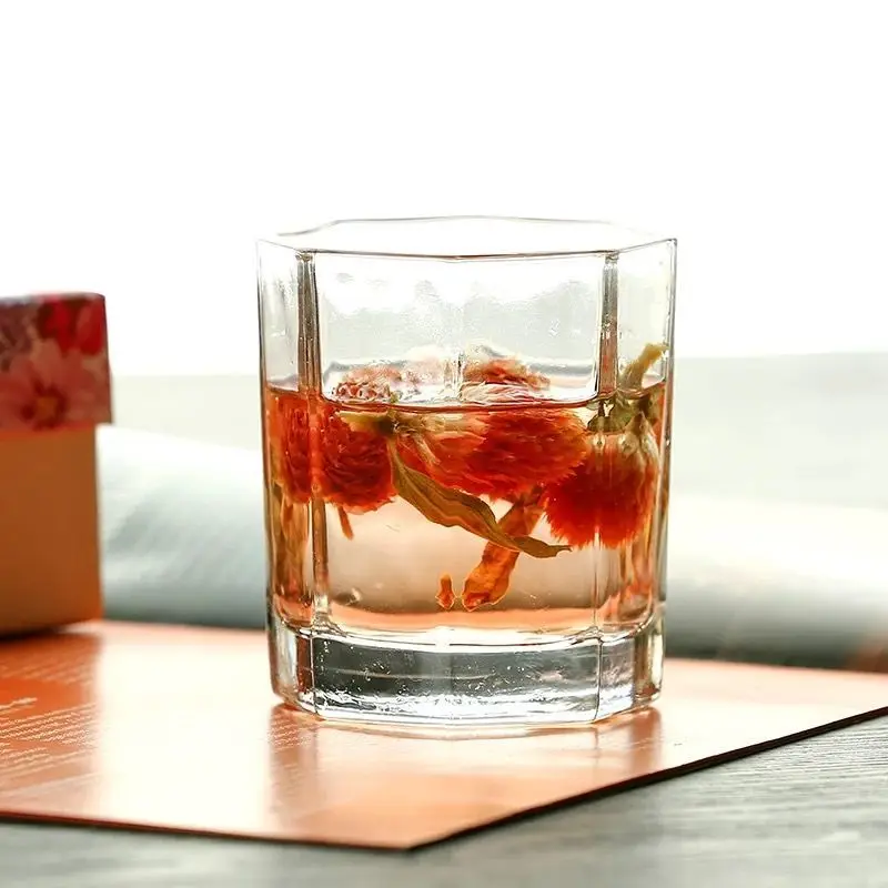 Утолщенная восьмиугольная стеклянная домашняя чашка для молока сока напитков