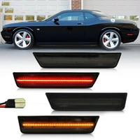 4pcs euro style smoked lens amber led side marker lights for 08 14 dodge challenger front amber rear red car accessories