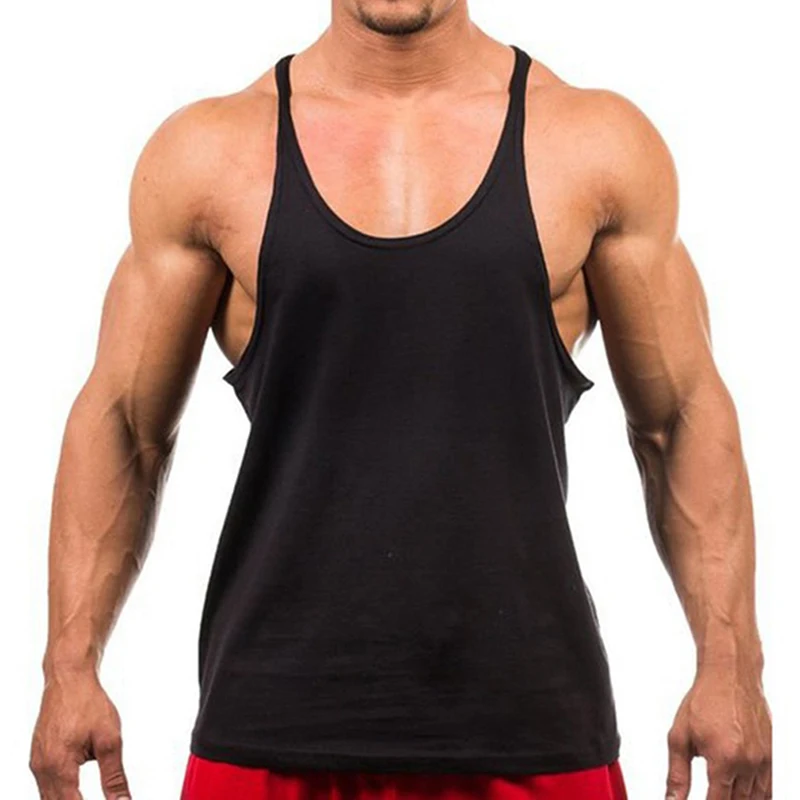 2020 New Style Jogger Gym Singlet Training Bodybuilding Tank Top Vest Shirt Sleeveless Fitness Cotton For Men Wholesale | Мужская одежда