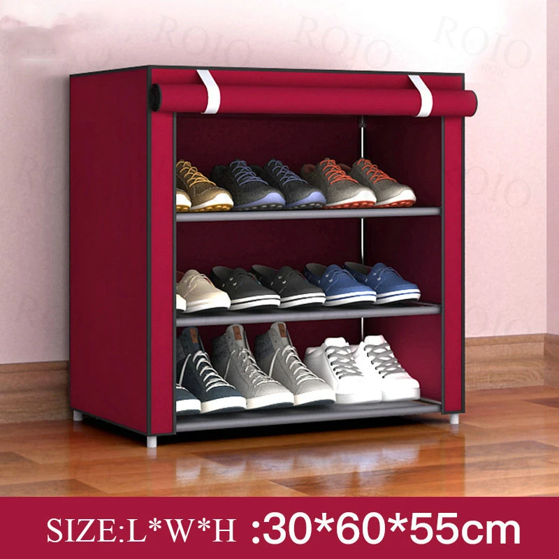 Multilayer Shoe Cabinet Vertical Space Saving Nonwoven Shoes Shelf Organizer Simple Combination Stand Holder Entryway Shoe Rack images - 6