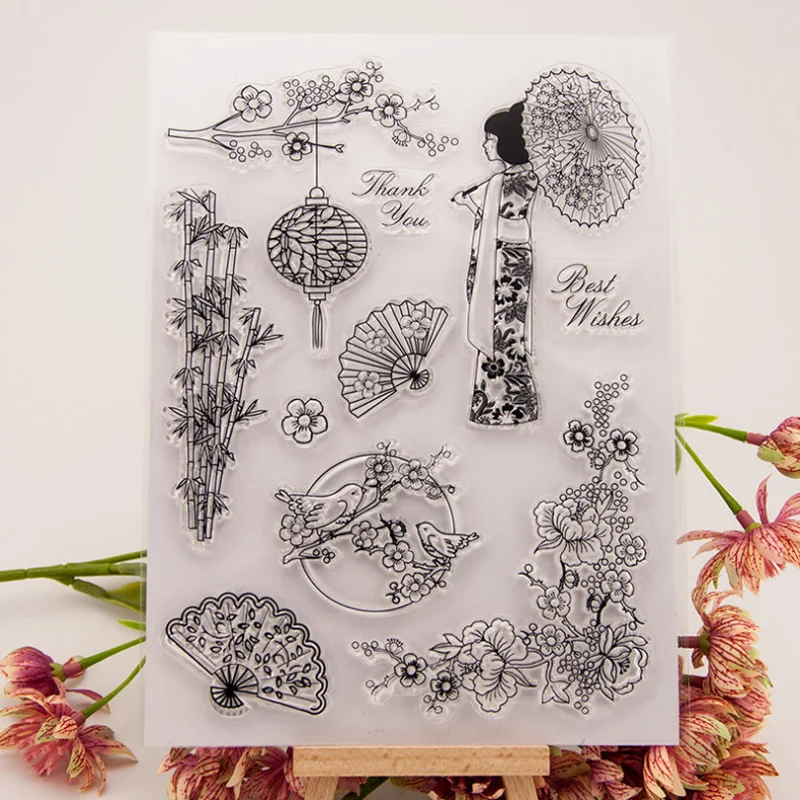 

1pc Flowers Birds Silicone Clear Seal Stamp DIY Scrapbook Diary Embossing Album Decor Rubber Stamp Handmade Reusable Stationery