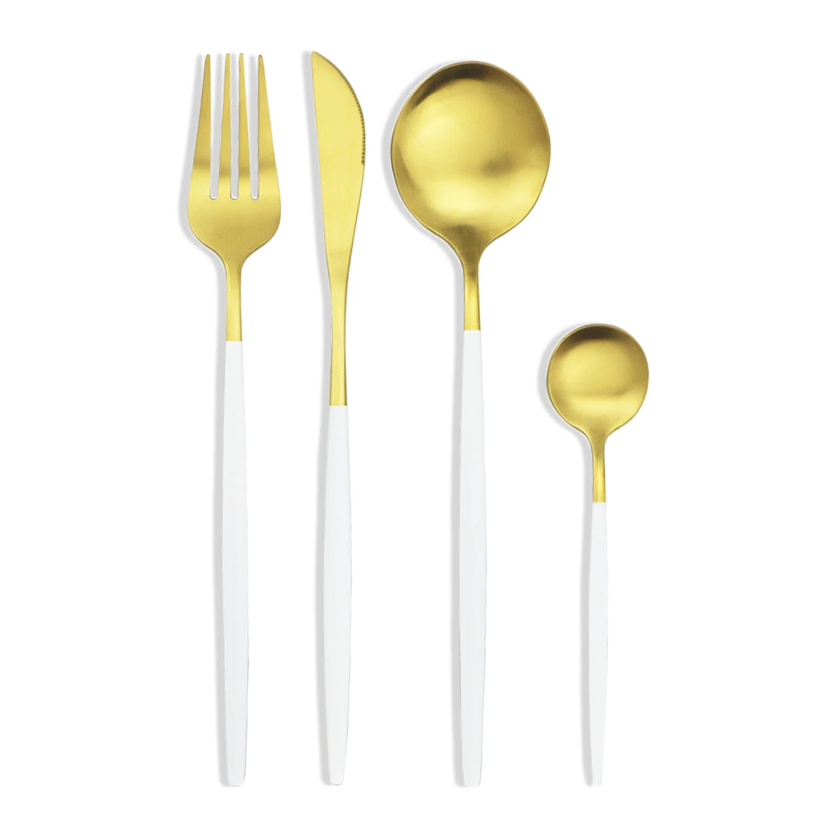 10 комплектов/40 шт набор столовых приборов из белого золота посуды нержавеющей