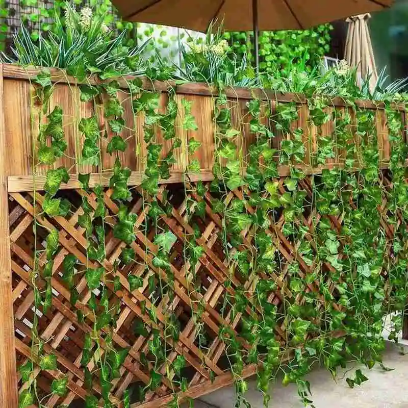 

2M Long Simulation Plants Green Ivy Leaf Fake Vine Garden Home Flower Wedding Artificial Decoration String Foliage Z5I2
