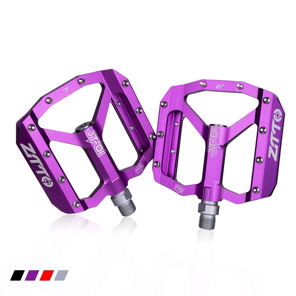 

Ultralight MTB Pedal Mountain Road Bike Flat Pedal CNC Alloy Hollow Anti-slip12mm Axle Downhill Design Bearings Du System JT01