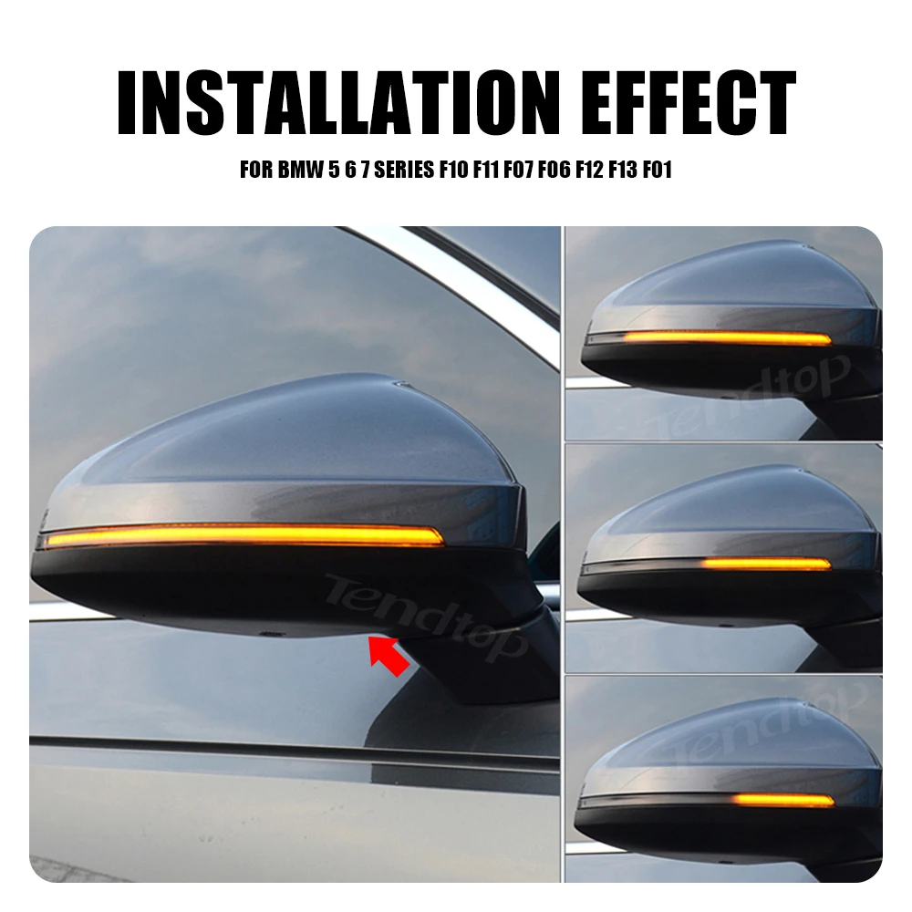 

For BMW 5 6 7 Series F10 F11 F07 F06 F12 F13 F01 LED SIDE LIGHT Dynamic Turn Signal Wing Rearview Mirror Indicator Lamp