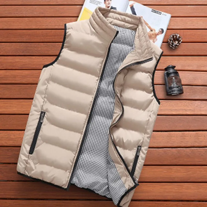 

Brand Jacket Men's Spring and Autumn Casual Warm Sleeveless Vest Plus Size