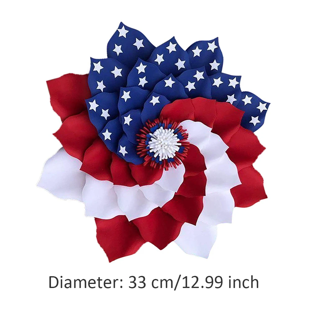 

Independence Day Wreath July 4th Simulation Garland Glory Patriotic Wreath Decorations Flag Ornaments For Door Window Decor