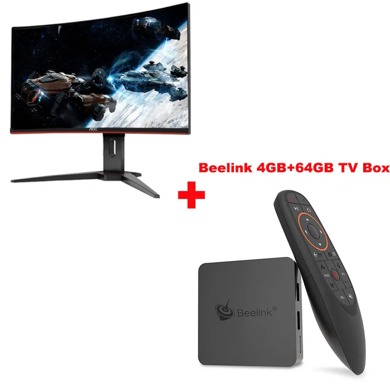 Monitor add 64GB Box Монитор AOC CQ27G1 изогнутый жидкокристаллический дисплей 27 ''2560x1440 P 3000: 1 Частота обновления 1 мс ответ 2 Аудио HDMI+ DP+ 3,5 мм - Цвет: Monitor add 64GB Box
