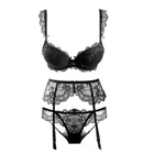 Быстрая доставка, кружевной сексуальный комплект с бюстгальтером, пуш-ап, комплект нижнего белья на косточках для женщин, с регулируемыми бретелями, однотонный комплект нижнего белья, бюстгальтер с поясом