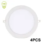 Ультратонкий встраиваемый потолочный светильник, 4 шт., 3 Вт, 4 Вт, 6 Вт, 9 Вт, 12 Вт, 15 Вт, 18 Вт, 85-265 в