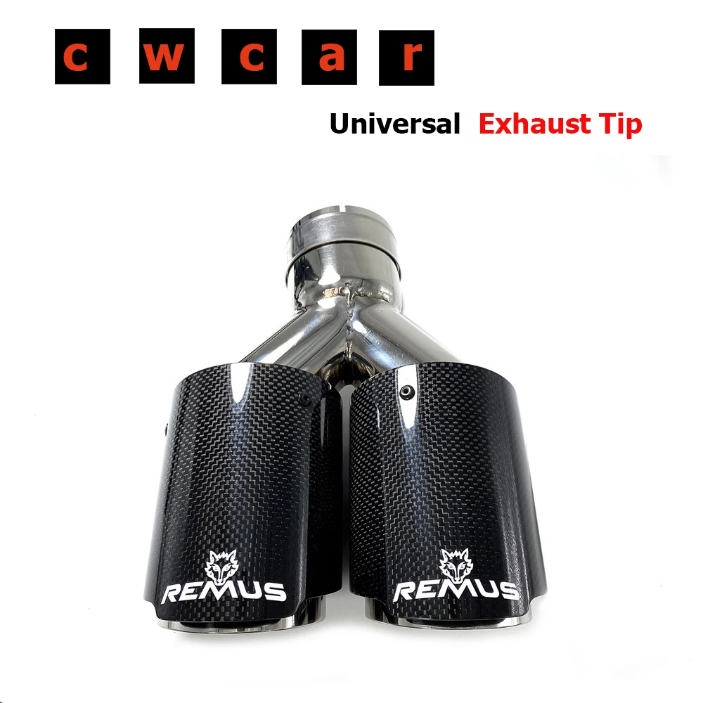 1 шт. Универсальный двойной наконечник для выхлопной трубы из глянцевого