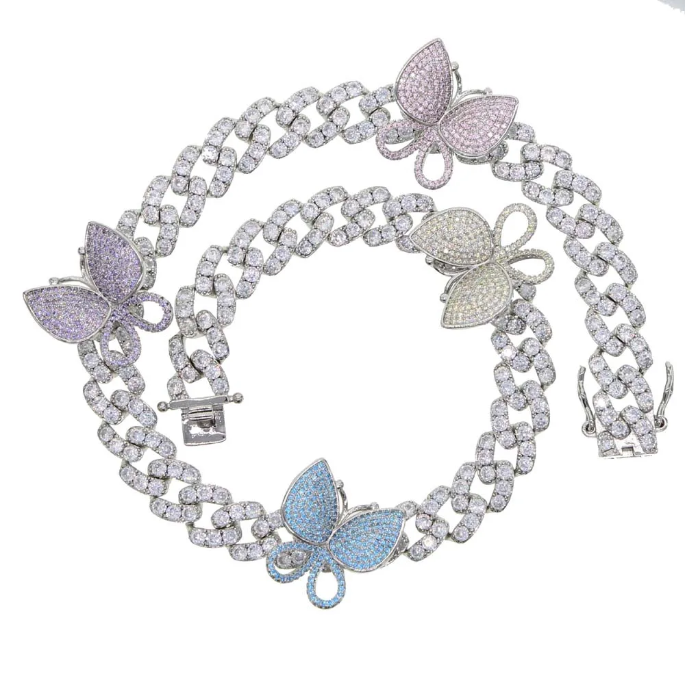 Новое поступление женские и мужские iced out bling CZ модные Miami кубинские звенья цепь 6Kun