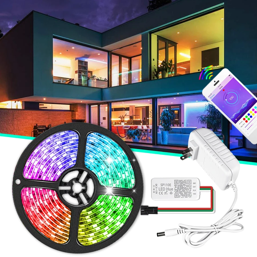 Светодиодная RGB лента WS2811 5050 SMD 12 В смарт приложение Bluetooth контроллер 60