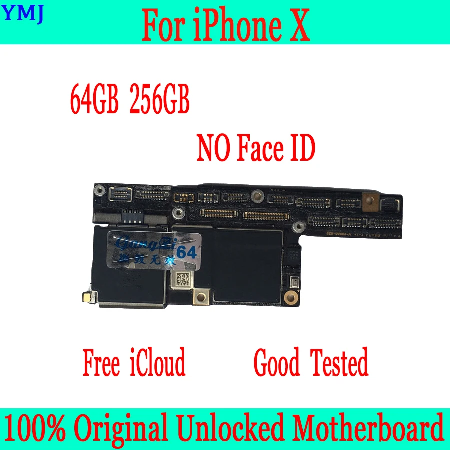 100% оригинальная разблокированная материнская плата для iphone x без Face ID/с ID 64 Гб 256