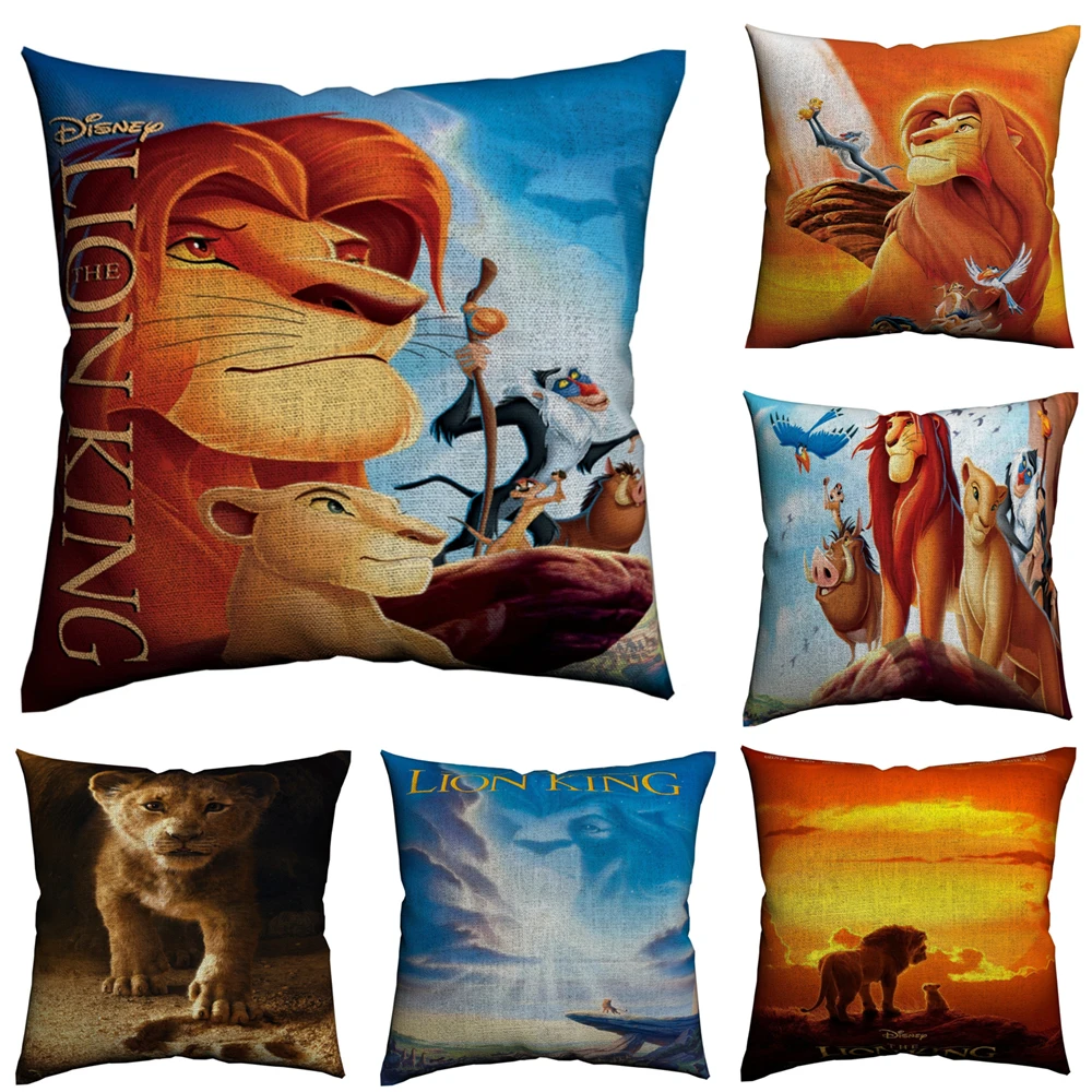Lion King Movie Pillow Cover Throw Pillows For Sofa Cotton Linen Cushion Cover 45x45cm Scandinavian Decoration Home Almofada