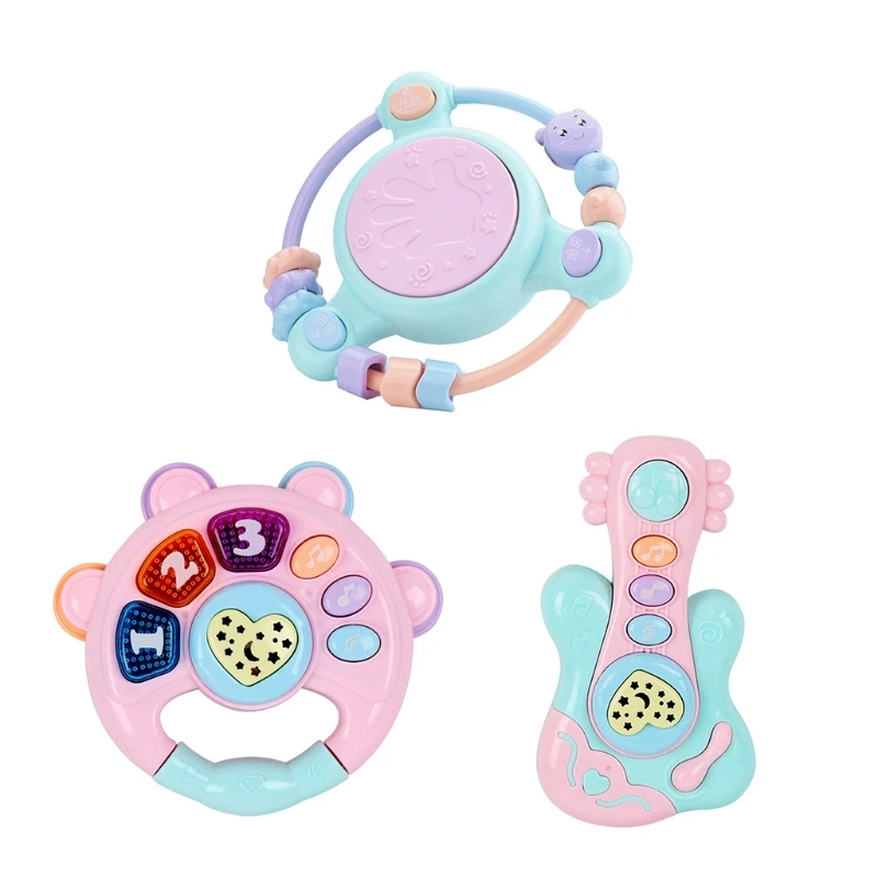 Kids Simulation Drum Lifelike Play Toys Multifunctional Cartoon Plastic Made Set Portable Musical | Игрушки и хобби