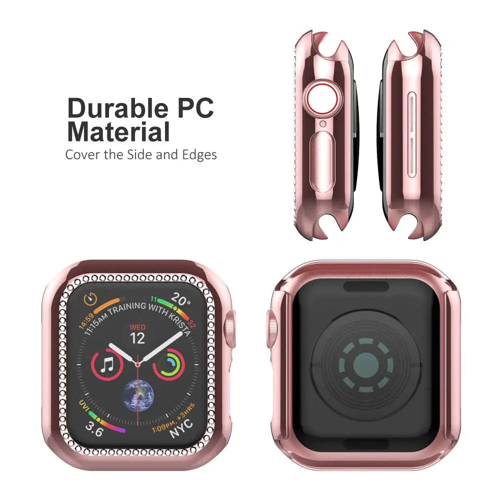 Bling Cover For Apple watch Case 44mm 40mm iWatch 42mm 38mm Accessories Diamond bumper Protector Apple watch series 5 4 3 se 6