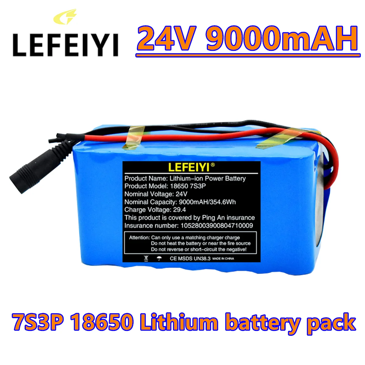 

24V 9Ah 7S3P 18650 Li-ion Battery Pack 29.4V 9000mAh Electric Bicycle Moped /Electric Scooter+ 2A Charger