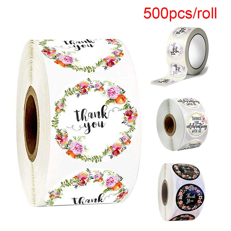 

500 шт./рулон, наклейки «спасибо»