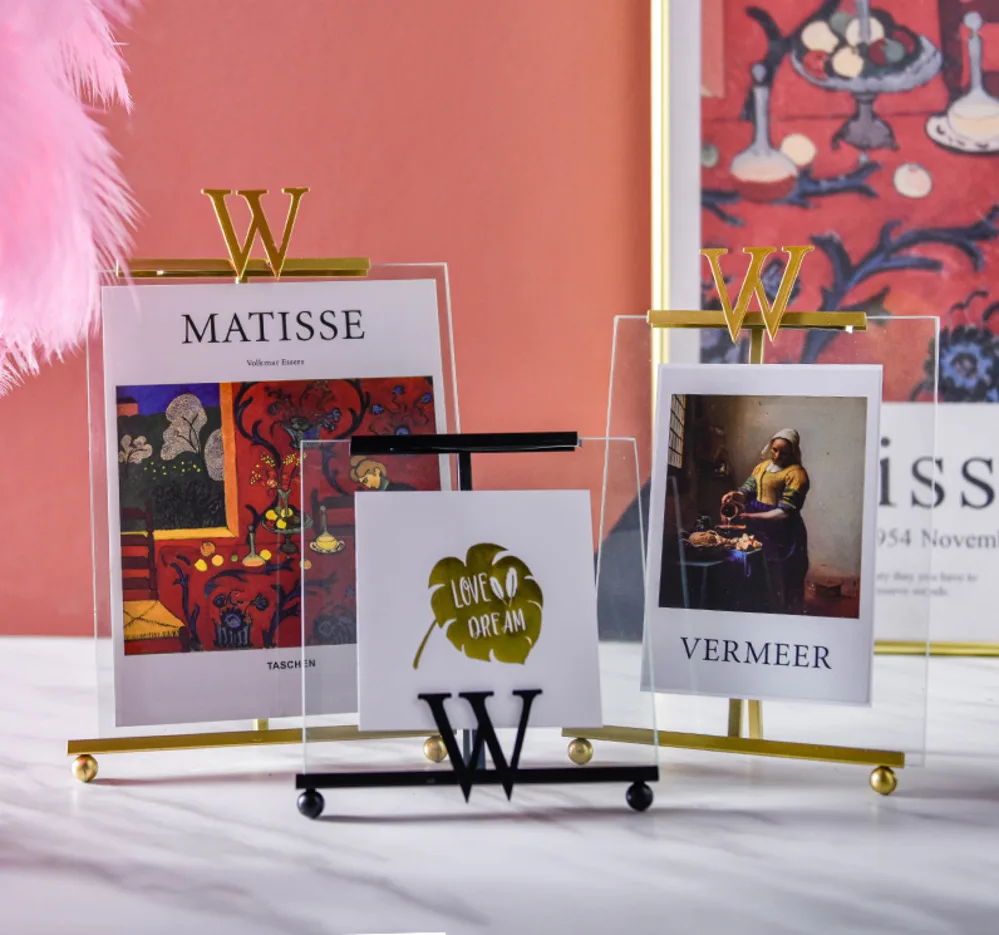 

4/6/7/8 Inch Golden Metal Family Photo Frame Ornaments Wrought Iron Square Glass Mirror Wedding Anniversary Photo Picture Frame