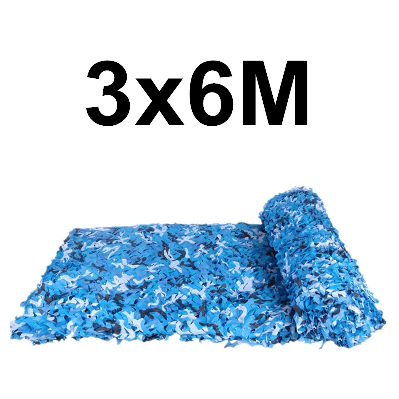 Blue WELEAD 3х6 м усиленная камуфляжная сетка военный Белый Черный Синий Песок для сада тени скрытый сетка камуфляжная сетка 3x6 6x3 3*6 м 6*3 м - Цвет: Blue