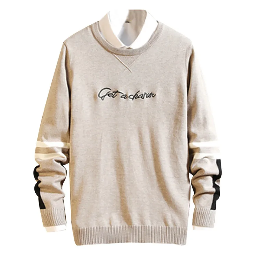 Мужские свитера осень 2019 новый пуловер с круглым воротником Мужская брендовая