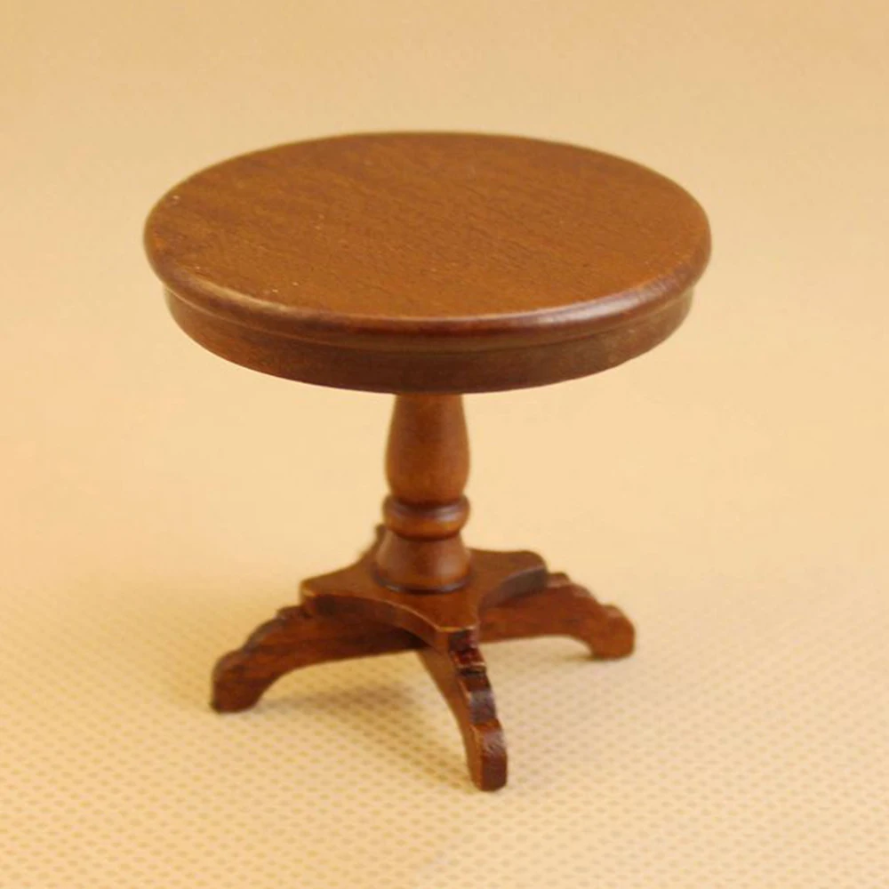 Деревянная мебель для кукольного домика миниатюрный круглый стол кухня