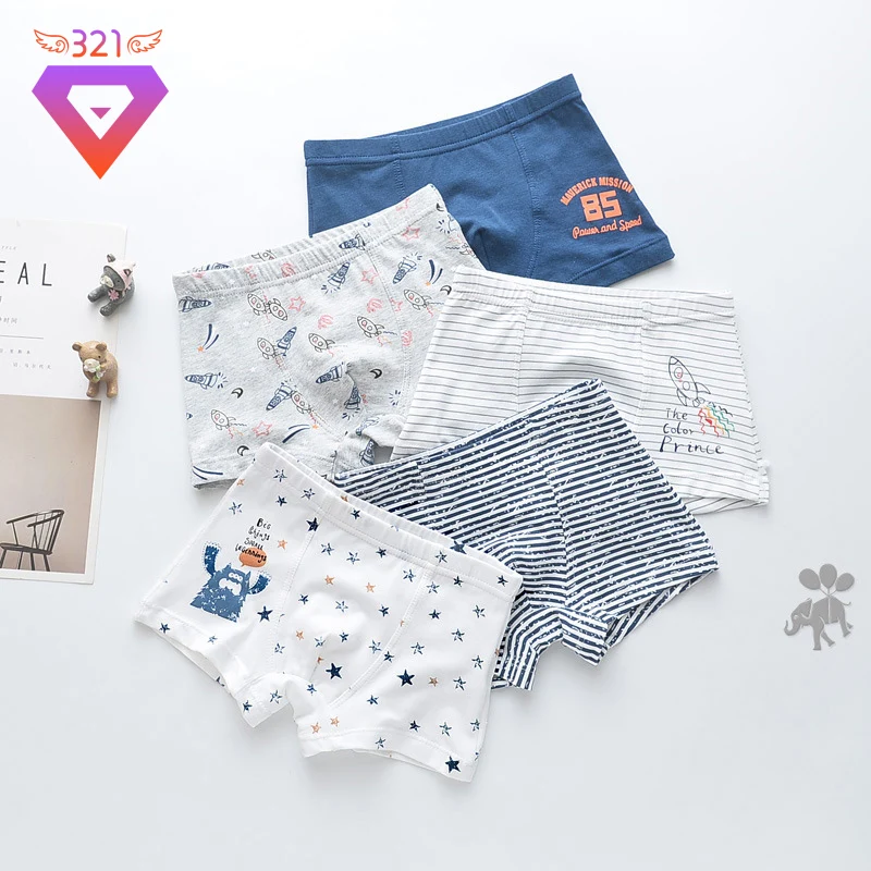 5 шт./партия нижнее белье для маленьких мальчиков с рисунком ракета детские трусы
