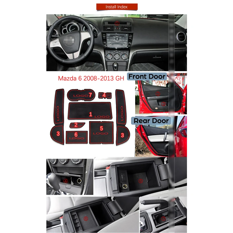 Противоскользящий резиновый подстаканник для Mazda 6 GH 2008~ 2013 подстаканник, подстаканник, аксессуары, автомобильные наклейки 2009 2010 2011 2012