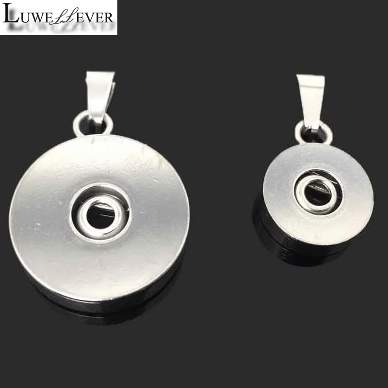Ожерелье из нержавеющей стали 066 18 мм кулон с кнопкой для женщин подарок